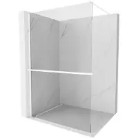 Mexen Kioto+ douchewand met plank Walk-in 75 x 200 , transparant, wit - 800-075-121-20-00