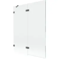 Mexen Lunar douchewand 2-delig links 130 x 150 , transparant, kanonmetaal - 897-130-100-95-00-L