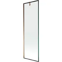 Mexen Next 1-deurs douchewand 60 x 150 , zwarte rand, roze goud - 895-060-000-00-70-60