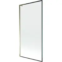 Mexen Next L badwand 1-vleugelig 90 x 150 , zwart frame, goud - 895-090-000-03-70-50