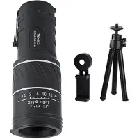Jehiatek Krachtige monoculaire telescoopset met 16x52 zoom en langeafstandskijker voor kamperen en vogels kijken in de buitenlucht