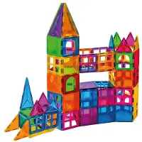 Springos Magnetisch speelgoed - Speelgoed Kasteel - 60 Stuks - Montessori speelgoed - Speelgoed kinderen
