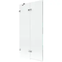 Mexen Lunar badwand 2-delig links 90 x 150 , transparant, chroom - 897-090-100-01-00-L