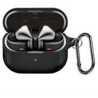 INF Beschermende Siliconen Case voor Samsung Galaxy Buds3/Buds3 Pro met Karabijnhaak zwart