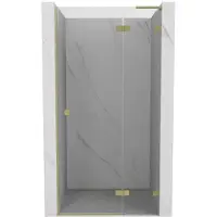 Mexen Lunar L douchedeur naar buiten draaiend rechts 70 , transparant, goud geborsteld - 834L-070-000-55-00-P