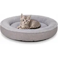 Lionto donut kattenbed Ø55, zacht, wasbaar & met antislip onderzijde, grijs