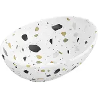Mexen Elza bladmontage wastafel 40 x 33 cm, witte terrazzo steen - 21014083