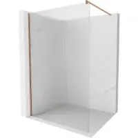 Mexen Kioto douchewand Walk-in 80 x 200 , strepen 8 mm, geborsteld koper - 800-080-101-65-09