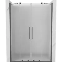 Mexen Velar Duo schuifdouchedeuren 140 , matglas, gun metal - 871-140-000-32-95