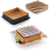 Silikomart - BAKVORM SILICONEN - KIT MINI TARTE SAND + 6 RINGS 80X80 MM