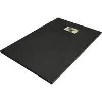 Mexen Hugo rechthoekige douchebak SMC 110 x 70 , zwart, gouden afdekplaat - 42707011-G