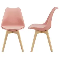 Helloshop26 Set van 2 eetkamerstoelen Scandinavische zitplaats keuken synthetisch plastic beuken 81