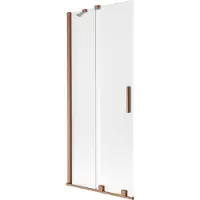 Mexen Velar tweedelige schuifbare badwand 85 x 150 cm, mat glas, geborsteld koper - 896-085-000-31-65