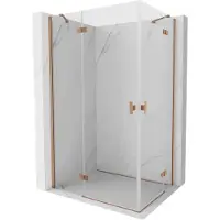 Mexen Mist-H Duo douchecabine scharnierend links 95 x 85 , transparant, geborsteld koper - 8A5-095L-085P-65-00
