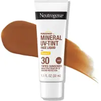 Neutrogena Purescreen+ Getinte Zonnebrand voor Gezicht met SPF 30, Breedspectrum Mineralen Zonnebrand