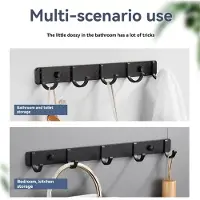 Tlily 2 stuks haken keuken punch-free haak Nordic zwarte ruimte aluminium enkele haak eenvoudige kapstok wandhaak