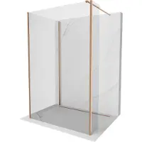 Mexen Kioto douchewand Walk-in 140 x 70 x 30 , transparant, geborsteld koper - 800-140-070-221-65-00-030