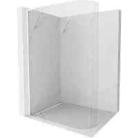 Mexen Kioto-R L gebogen douchewand Walk-in 90 x 200 , transparant, wit - 800-090-103-20-06