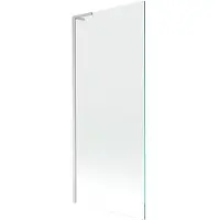 Mexen Next L badwand 1-deurs 80 x 150 , transparant, geborsteld nikkel - 895-080-000-03-00-97