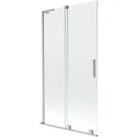 Mexen Velar L tweevoudig uitschuifbaar douchescherm 100 x 150 , transparant, geborsteld nikkel - 896-100-003-01-97
