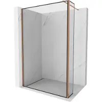 Mexen Kioto douchewand Walk-in 100 x 30 , zwart frame, roze goud - 800-100-212-60-70-030