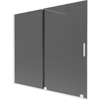 Mexen Velar badscherm 2-delig schuifbaar 180 x 150 , grafiet, wit - 896-180-000-41-20