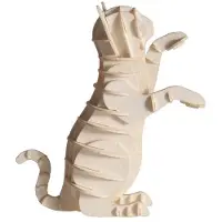 Fridolin 3D-papiermodel - - Witte kat - 9 x 9,5 x 4 cm - Laser gesneden onderdelen - Vanaf 8 jaar