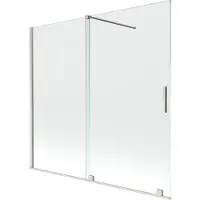 Mexen Velar badwand scherm 2-delig schuifbaar 170 x 150 , transparant, geborsteld nikkel - 896-170-000-01-97