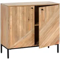 MCW Highboard -L95, ladekast dressoir, massief mangohout 86x90x43cm MVG-gecertificeerd, naturel
