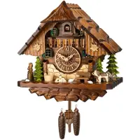 Engstler - Model 441 - Kuckuhr (cuckoo clock) - Mechanisme met een kettingaandrijving voor een looptijd van 1 dag - Walnoot