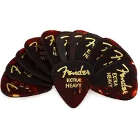 Fender Classic Celluloid Gitaarplectrums 351 Vorm Schildpad Extra Zwaar 12-Pack