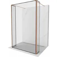 Mexen Kioto vrijstaande douchewand 160 x 30 x 30 , zwart frame, roze goud - 800-160-030-222-60-70-030