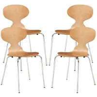 Helloshop26 Eetkamerstoelen - - Set van 4 - Modern design - Stapelbaar - Comfortabel
