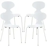 Helloshop26 Eetkamerstoelen - - Set van 4 - Modern design - Stapelbaar - Stevig