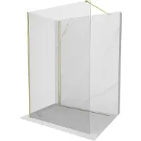 Mexen Kioto douchewand Walk-in 100 x 100 , transparant, geborsteld goud - 800-100-212-55-00-100