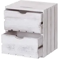 MCW Commode -C62, ladekast houten kist, shabby-look vintage, 2 lades 36x32x26cm ~ wit