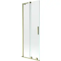 Mexen Velar L badwand paneel 2-delig verschuifbaar 70 x 150 , transparant, goud geborsteld - 896-070-003-01-55