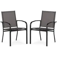 Helloshop26 Set van 4 stapelbare stoelen voor patio 61 x 57,5 x 89 cm optimaal comfort