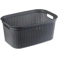 Kadax - Wasmand, multifunctionele mand, 27 l - wasmand van kunststof, opbergmand, wasmand voor badkamer, vuile kleding, accessoires, speelgoed, wasbox - Zwart