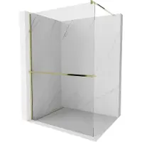 Mexen Kioto+ douchewand met plank Walk-in 115 x 200 , transparant, goud - 800-115-121-50-00