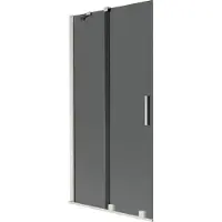 Mexen Velar badwand 2-vleugelige schuifdeur 90 x 150 , grafiet, geborsteld nikkel - 896-090-000-41-97