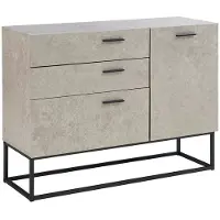 Helloshop26 Buffet bas - - 75x100x35 cm - Zwart - Licht beton effect - 3 lades