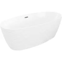 Mexen Olea vrijstaande badkuip patroon 170 x 80 , wit, overloop gun metal - 52821708000-95