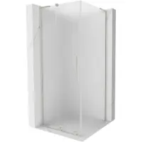 Mexen Velar L schuifbare douchecabine 90 x 90 , ijsglas, geborsteld nikkel - 871-090-090-33-97
