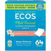 Ecos Wasmiddel Vellen Vegan, Geen Plastic Fles, Geen Rommel & Vloeistofvrij - Hypoallergene Wasbladen