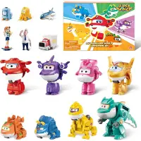 Super Wings 14-pack Transformerend speelgoed 2 inch Vliegtuig Collector Karakterspeelgoed met dinosaurus Mini verzamelbare actiefiguur met Poke O