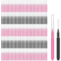 Jojomino 150 stuks mini wenkbrauwborstel met kapje wenkbrauwlaminatieborstel wenkbrauwspoolieborstel kam wenkbrauw wimperlifttools wimpers