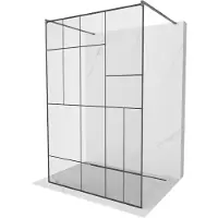 Mexen Kioto vrijstaande douchewand 110 x 200 , zwart patroon 8 mm, gun metal - 800-110-002-95-78