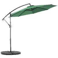 MUVOE Dubbelzijdige rechthoekige parasol van 4,5 m met een handgreep (donkergroen). (zonder voet)