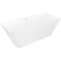Mexen Velo Slim vrijstaande badkuip 170 x 75 , wit, geborsteld nikkel overloop - 52811707500-97